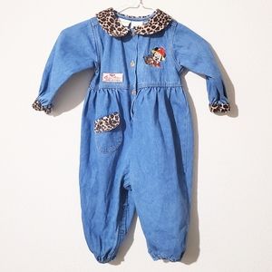 Vintage Disney Toddler Denim Jumpsuit 24 MO